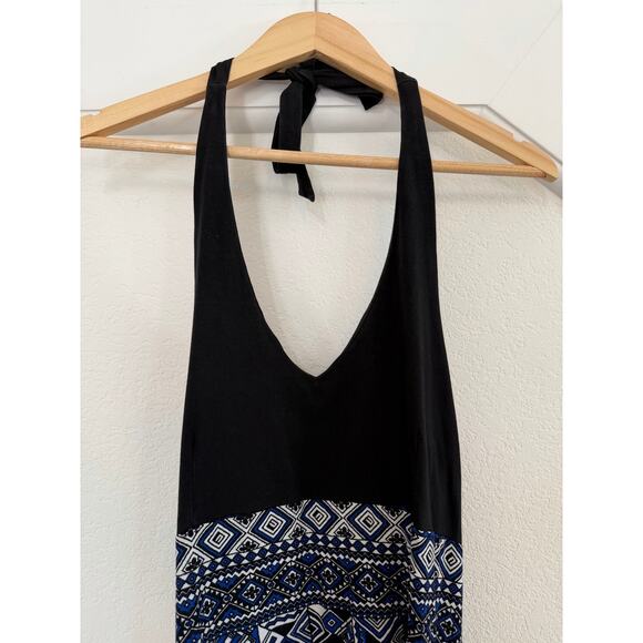 Cache Halter Maxi Dress Womens Large Beach Boho Chic Tribal Geometric Y2K - Picture 6 of 14